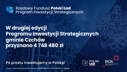 Dofinansowanie z Polskiego Ładu na budowę zbiornika wody czystej w ramach rozbudowy istniejącego ujęcia wody w m. Czchów